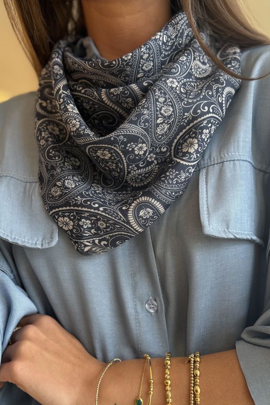 Paisley Park Triangle Neckerchief Denim & Stone **